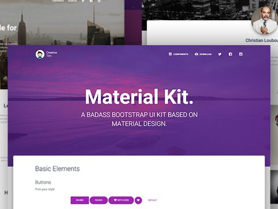 Material Kit - Free Bootstrap UI Kit